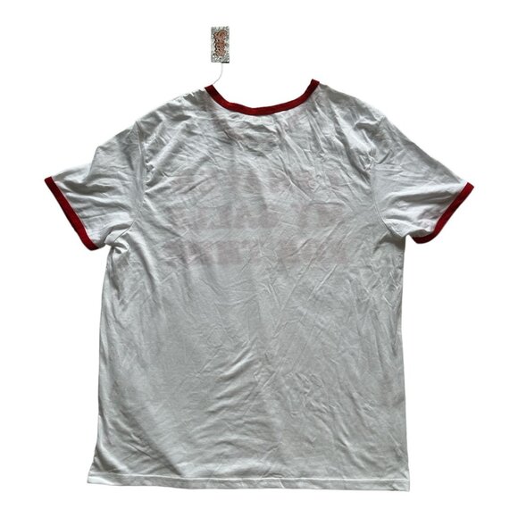 Ringer T-Shirt "I Shaved My Balls For This?" White & Red DC Birds Of Prey XL - Picture 3 of 3